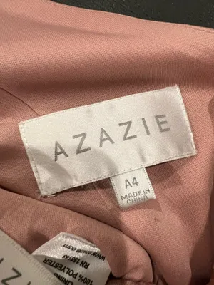 Azazie pink polyester maxi dress in a size 4 thumbnail 3