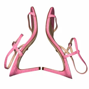 NEW Sam Edelman Pink Doran Croc Print Heels Sandals Shoes size 8 thumbnail 8