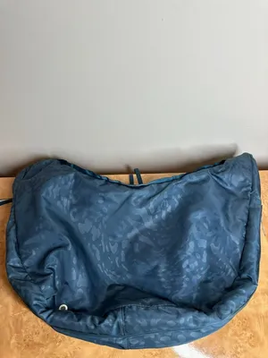 Lululemon Teal Blue Jacquard Expandable Hobo Gym Travel Shoulder Bag Large thumbnail 2