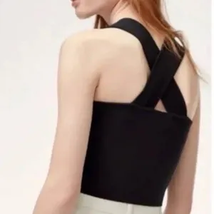 Aritzia Babaton Torsten Knit Top Black Minimalist Timeless Modern Women’s Medium thumbnail 2
