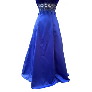 VTG ZumZum Prom Dress Gown 3/4 Blue Velvet Unconventional Lace Formal‎ Glam 90s thumbnail 3