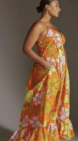 Anthropologie Plenty by Tracy Reese Floral Maxi Dress Size L. thumbnail 2