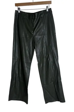 Avec Les Filles Pants Womens Small Faux Leather High Rise Straight Leg Modern thumbnail 1