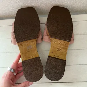 Matisse Hamptons Platform Slides Sandals Dusty Rose Pink Suede Shoes thumbnail 6