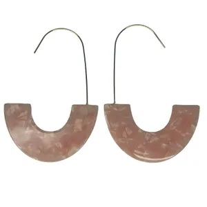 Soft Pink Resin Drop Earrings thumbnail 4
