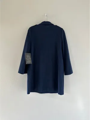Tuckernuck Malia Dress Navy Blue Gold Button Knit A-Line Size M thumbnail 6