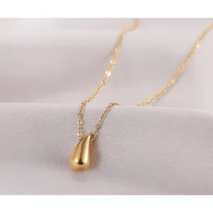 Teardrop Pendant Necklace,‎ Gold Plated Sterling Silver Jewelry, 16-18” thumbnail 6