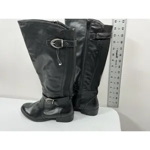 Womans Baretraps Tommy Knee High Riding Boots Size 7 M Black Full Zip thumbnail 4