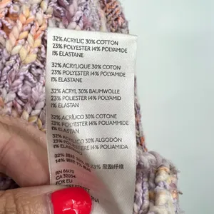 Free People confetti pullover cropped oversized snuggly pink sweater size small thumbnail 5