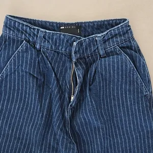 ASOS DESIGN Tailored Pinstripe Jeans Pants and Crop Top Set thumbnail 4