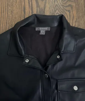 pleather faux leather oversized jacket shacket shirt Size Small thumbnail 6