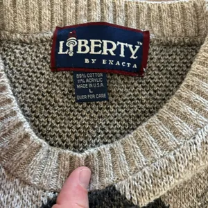 Vintage Liberty Beige & Black Argyle Sweater L thumbnail 6