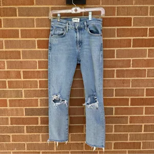 Agolde Toni Light Wash Denim Distressed Jeans Size 24 thumbnail 7