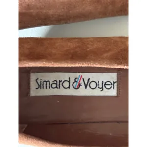 Simard & Voyer Brown Suede Black Cap Toe Low Block Heel Pumps Womens 7 B thumbnail 7