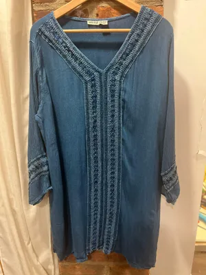Rayon Long Sleeve Tunic Dress thumbnail 1