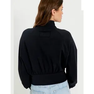We The Free Free People Black Mock Neck Balloon‎ Sleeve Sweatshirt XL OB1081682 thumbnail 2