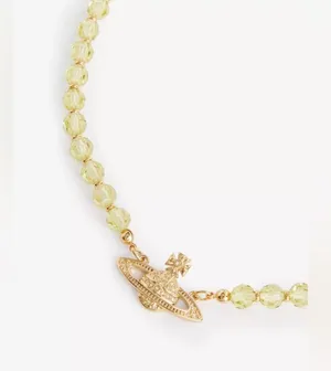 Vivienne Westwood Messaline gold-tone brass crystal-embellished choker Necklace thumbnail 3