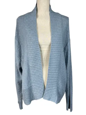 A.N.A. X-Large Cardigan Sweater Open Front Long Sleeve Stretch Puritan Blue New thumbnail 1