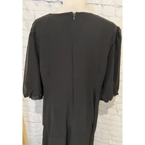 Chelsea28 Forget Me Not Gathered Waist Black Short Sleeve Dress Size XXL thumbnail 6