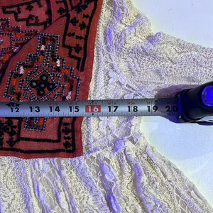 Free People Cream Lace Top with burnt orange Embroidery size small thumbnail 8