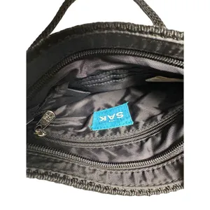 SAK Black‎ Crochet Knit Shoulder Bag with Silver Charm Casual Everyday Handbag thumbnail 4
