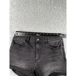 PacSun Denim Shorts Women 30 Black Shortie Faded Stretch Rolled Hem Boho Western thumbnail 3