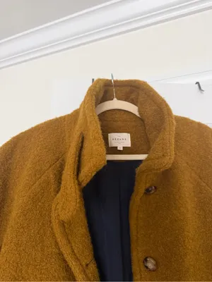 Sezane Leo coat yellow wool blend vert bronze thumbnail 6