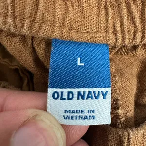 Old Navy Womens Linen Blend Elastic Waist Pull On Pants Large Brown Relaxed Fit thumbnail 3