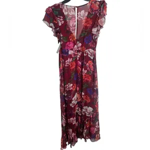 Anthropologie BHLDN Flutter-Sleeve Plunging Maxi Dress NWT 2 thumbnail 3