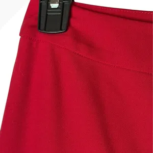 Intermix Pants Women‎ XS Red Cherry Raia Flare Trouser High Rise Side Zip Preppy thumbnail 5