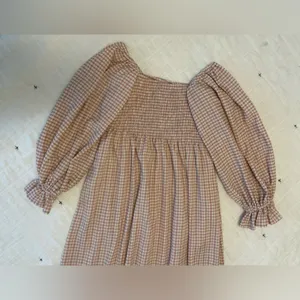 REVOLVE x O.P.T. Athena Smocked Pink Gingham Ruffle Midi Dress Milkmaid Size S thumbnail 8
