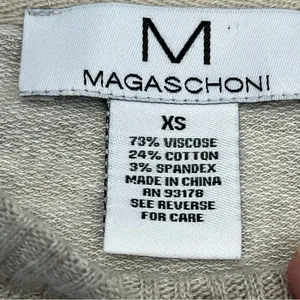 Magaschoni Sweater Womens Size‎ XS Oatmeal Tan Cream Top Knit Crewneck Pullover thumbnail 2