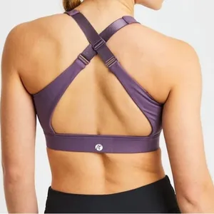 AYBL Purple Zip Up Sports Bra Womens M Athleisure Sportswear thumbnail 2