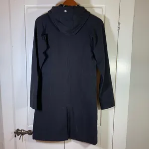Lululemon Soft Shell Black Hooded Full Zip Long Jacket Coat Womens‎ 4 Minimalist thumbnail 2