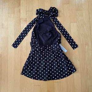 Princess Polly Natalea high neck dark brown and white polka dot romper thumbnail 3
