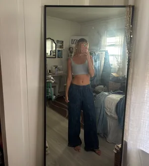 Dark Wash Denim Cargos thumbnail 2