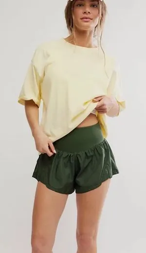Free People Movement Oversized Cotton T-Shirt Size Medium FP Yellow Shirt Top thumbnail 1