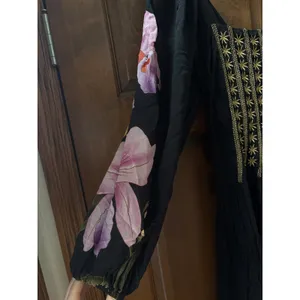 FARM RIO Floral Long Sleeve Midi Dress in Black Size XS thumbnail 5
