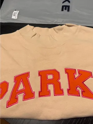 PARKE x Dunkin Varsity Mockneck Sweatshirt Latte Size Large NWT thumbnail 3