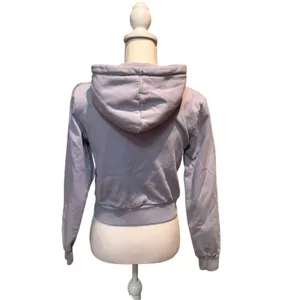 John Galt Zip Up Hoodie One Size‎ Lavender Purple California Cropped Sweatshirt thumbnail 2