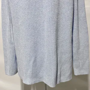 J Crew Cotton V-Neck Vented Hem Tunic Sweater AV009 Light Blue Size Medium thumbnail 11