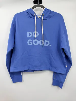 Cotopaxi Do Good Crop Hoodie Womens Large Lupine Blue Organic Sweatshirt thumbnail 3