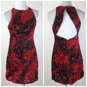 NWOT Somedays Lovin Red Velvet Open Back Dress thumbnail 2