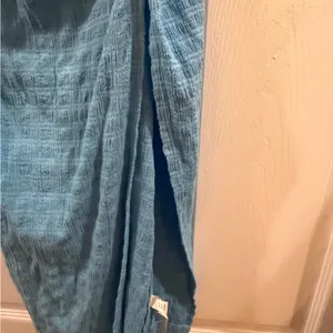 Free People Teal Blue Side-Ruched Tank Maxi Dress thumbnail 3