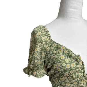 Mele E Pere Smocked Blouse Womens M Cottagecore Y2K Boho‎ Romantic Soft Girl thumbnail 2