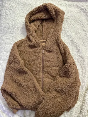 SKIMS Teddy Full Zip Crop Jacket in Tigers Eye thumbnail 1