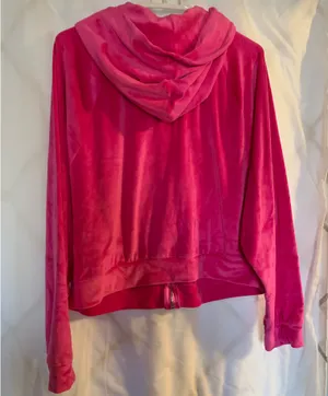 Hot Pink Velour Victoria’s Secret Full-Zip Hoodie Sz L thumbnail 2
