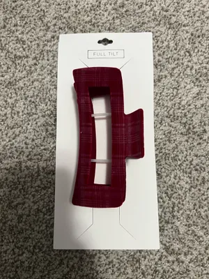 FULL TILT Oversized Plaid Velvet Claw Clip thumbnail 3