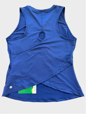 Size S Halara Cut Out Crossover Hem Solid Yoga Tank Top Nebulas Blue thumbnail 2