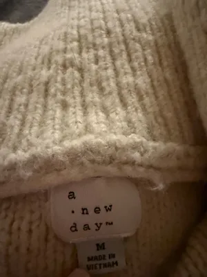 Cream cable knit quarter zip sweater #knitwear #cozy thumbnail 2